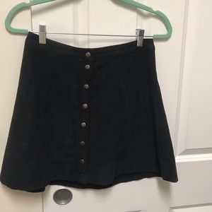 Navy blue velvet skirt